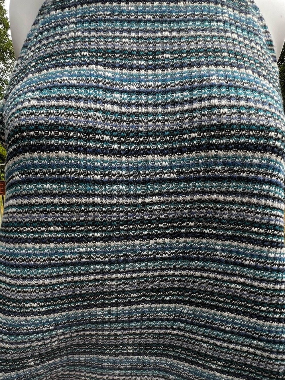W5 Blue, Teal & Black Striped Knit Tank Top. Size L.